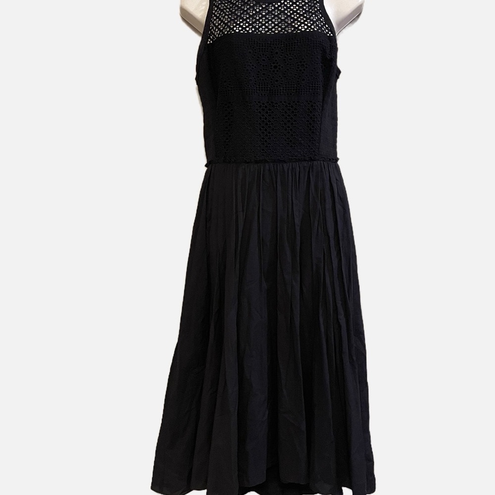 Rebecca Taylor Midnight Blue Dress Cotton Size 6 - Picture 10 of 11
